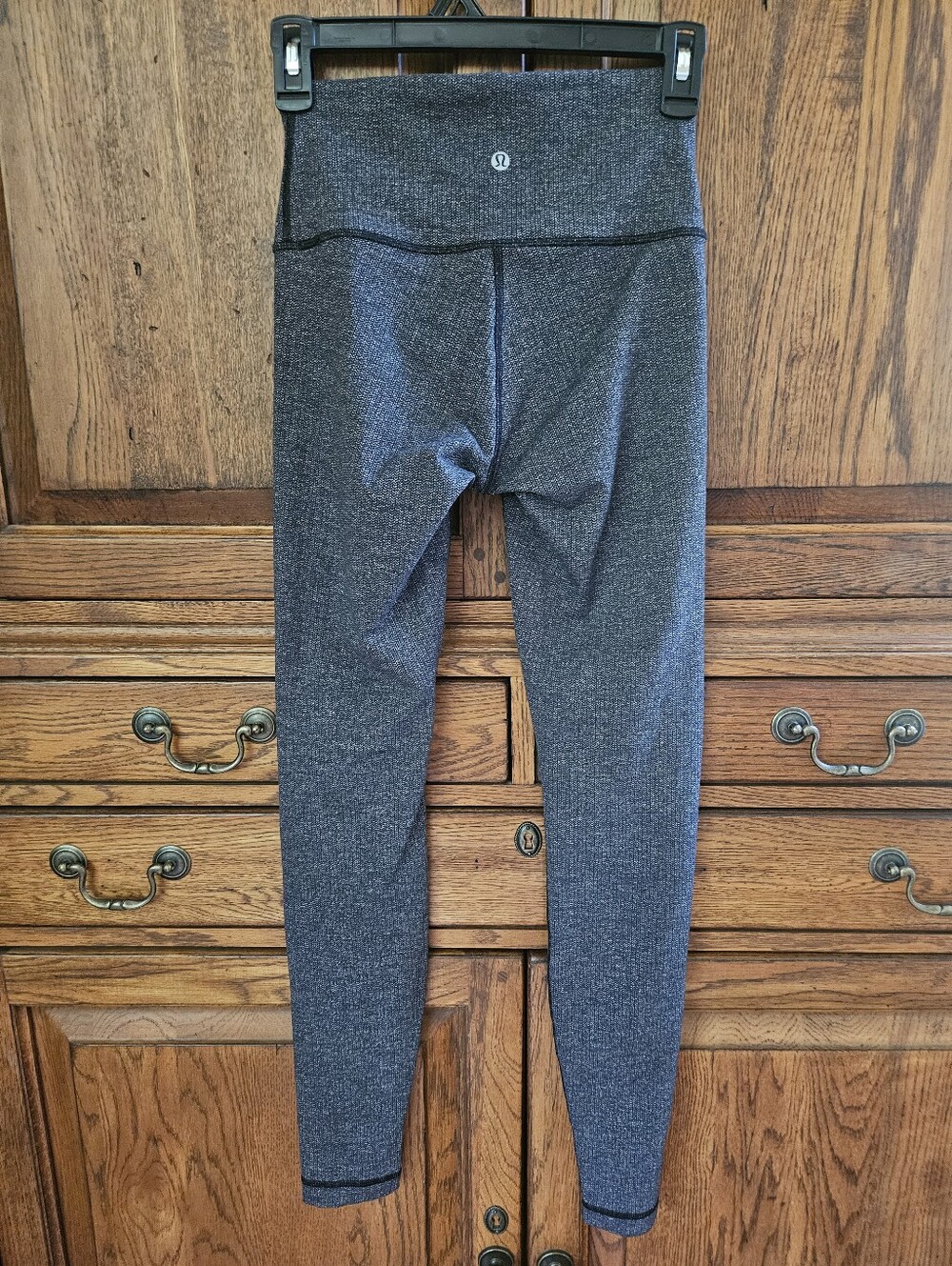 Lululemon Wunder Under Mid Rise Tights Herringbone Sz 4